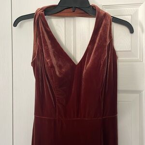 Revelry Asher Bridesmaid Dress Velvet Terracotta